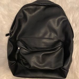 Brandy Melville black leather backpack